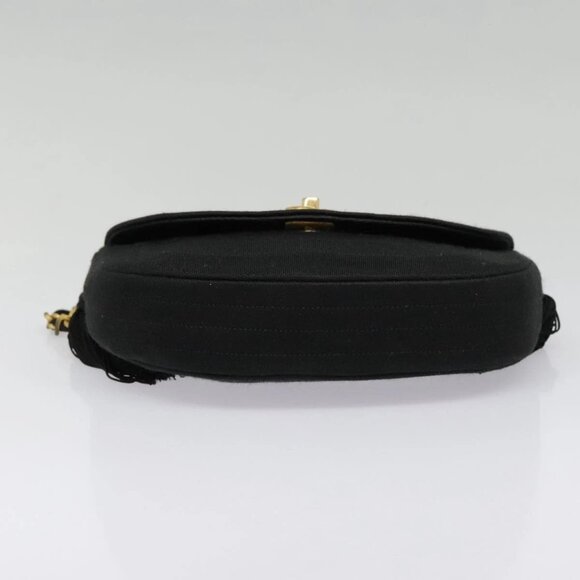 CHANEL Chain Shoulder Bag Cotton Black Gold CC - Picture 5 of 16
